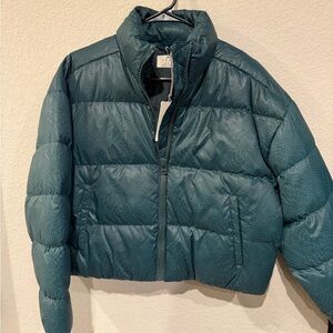 Elegant Teal Puffer Jacket for Women